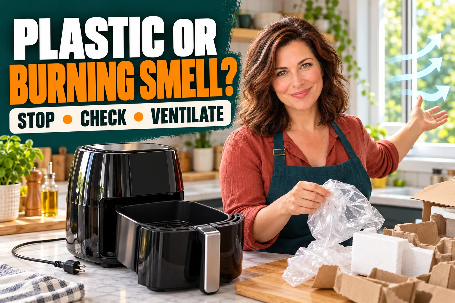 Clara Bennett removes packaging and ventilates after a plastic or burning smell.