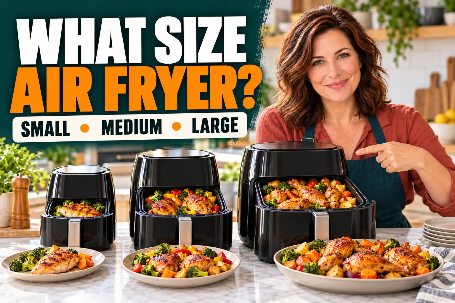 Clara Bennett compares small, medium and large air fryers.