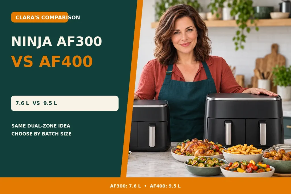 Ninja AF300 vs AF400: 7.6 L vs 9.5 L Dual Zone Compared